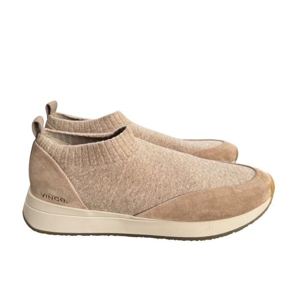 Vince Oraya Wool Slip-On Comfort Sneakers, Khaki, Size 9.5 - Picture 1 of 8